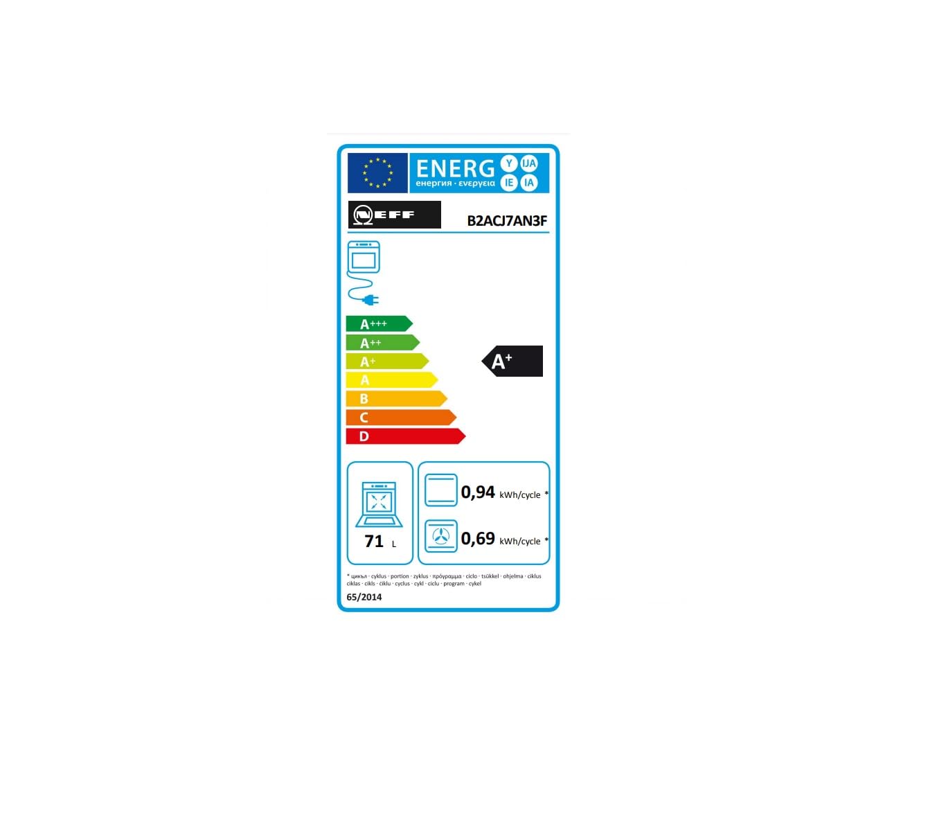 Four Intégrable Multifonction 71l 60cm Pyrolyse Inox - B2ACJ7AN3F