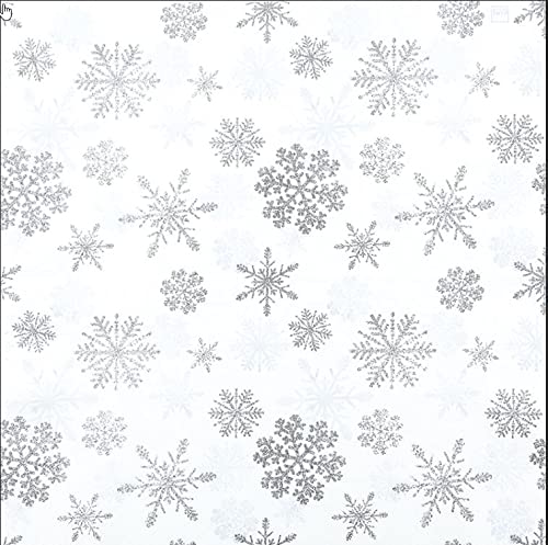 20 Servietten Schneekristalle silber/Schneeflocken/Winter/Weihnachten 33x33cm Cover