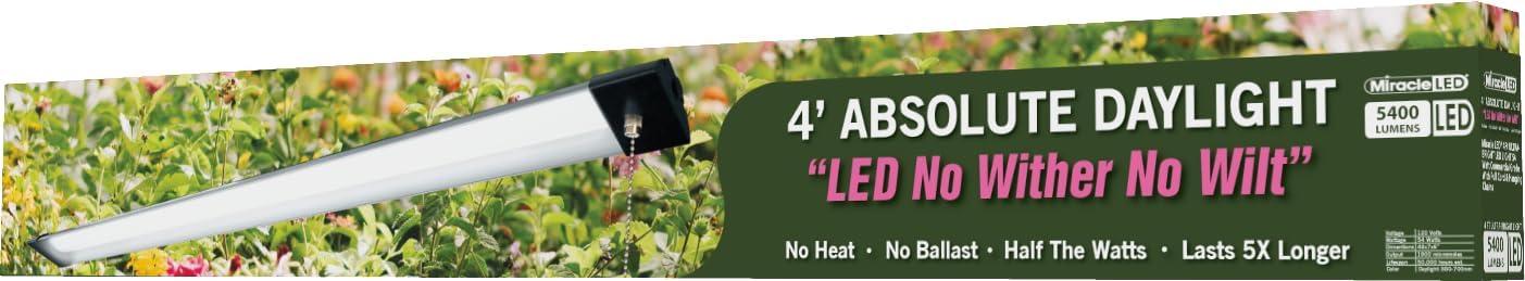 Miracle LED 4-Foot 55W Full Spectrum Grow Light for Kitchen Herbs
