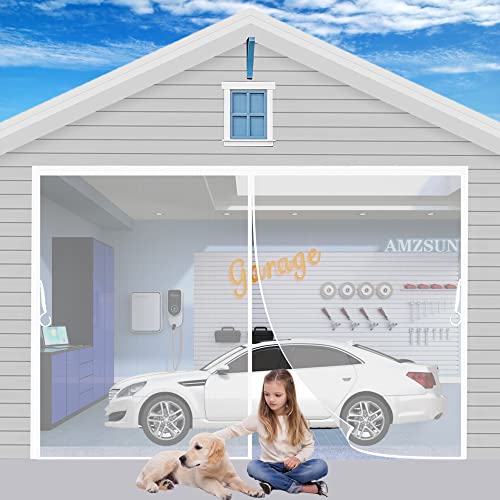 Magnetic Screen Door 170x180cm White Hands Free Mesh Partition Keeps Bugs Out Let Fresh Air in Easy to Install Without Drilling