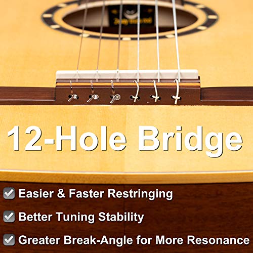 Ortega Guitars Family Series Pro Guitare classique 4/4 pour gaucher – Électro-acoustique – Épicéa et acajou naturel – Housse incluse (RCE141NT-L) - Les Beatles, Paul McCartney, John Lennon, RIngo Starr, George Harrison Ortega Guitars Family Series Pro Guitare classique 4/4 pour gaucher - Électro-acoustique - Épicéa et acajou naturel - Housse incluse (RCE141NT-L) – Image 6