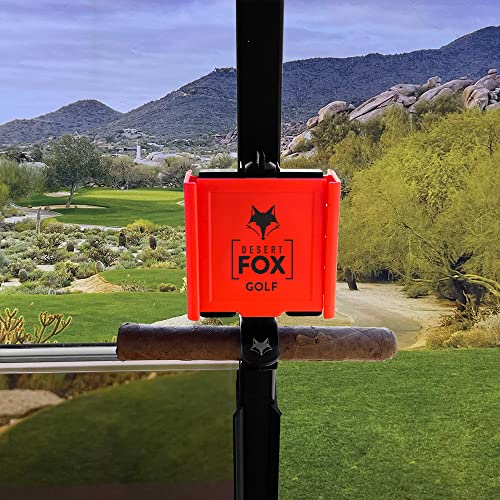 Desert Fox Golf Phone Caddy + Cigar Holder – Adjustable Golf Cart Phone Mount With Secure Cigar Clip – Hands-Free Gps &Amp; Golf App Access – Fits All Phones &Amp; Cigars (Red)