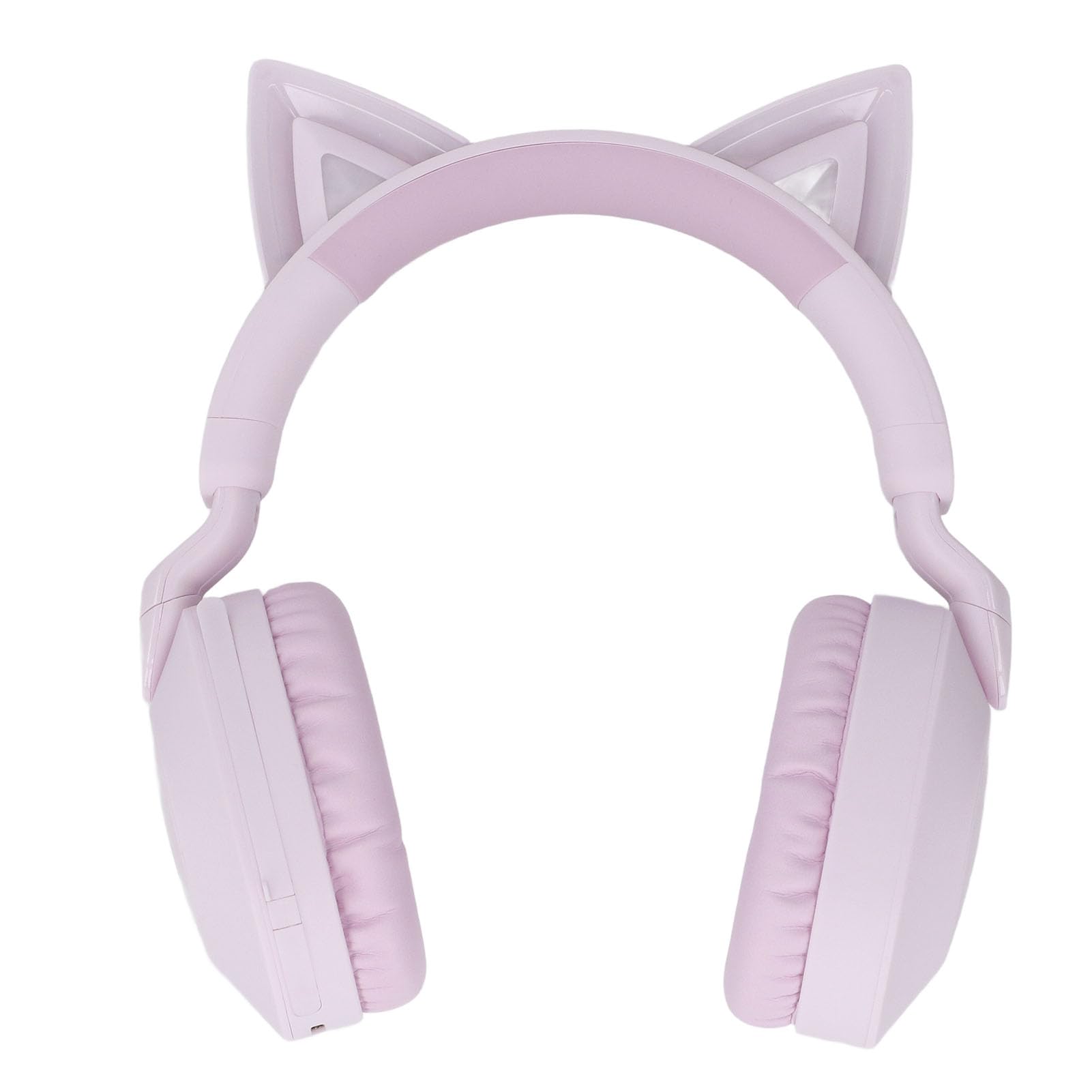Cryfokt Katzenohr-Kopfhörer mit LED-Licht, Stereo, Faltbares Mikrofon für Gaming, Reisen, 3,5-mm-AUX-Kabel Im Lieferumfang Enthalten (Purple)