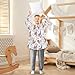 XMNYGJ Romantic Eiffel Tower Wearable Blanket Hoodie for Kids Oversized Print Sweatshirt Blanket With Pocket Hooded Warm Teen Wearable Blankets, One Size Fits All, Gifts for Kids, Boys, Girls