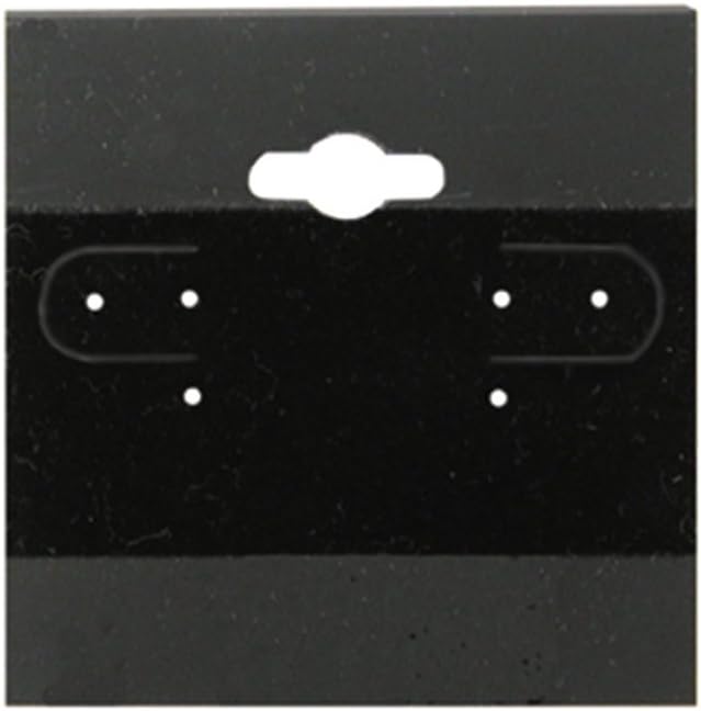 100pc 2” x 2” Black Earring Hanging Display Cards for Small Post, Hoop or Dangle Earrings for Tradeshows, Showcases, Retail, Merchandise, Slatwall Hooks, Gridwall Hooks