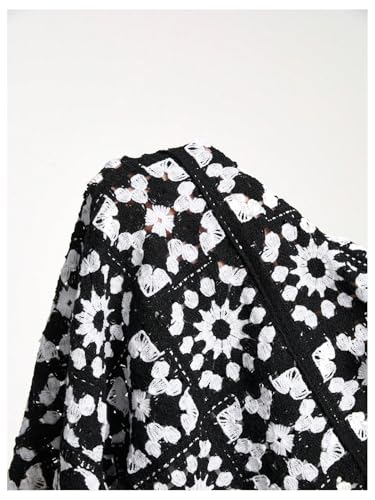 Men's Crochet Sweaters Hollow Out Button Down Collared Short Sleeve Sweater4