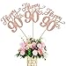 Rsstarxi 12 Pack Happy 90th Birthday Party Decorations Happy 90th Birthday Centerpiece Sticks for Table, 90th Birthday Wedding Anniversary Party Table Toppers Decorations Rose Gold