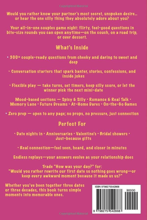 Would You Rather Partner Edition: A Fun, Flirty Couples Game Filled with Spicy Choices, Deep Questions & Laugh-Out-Loud Moments