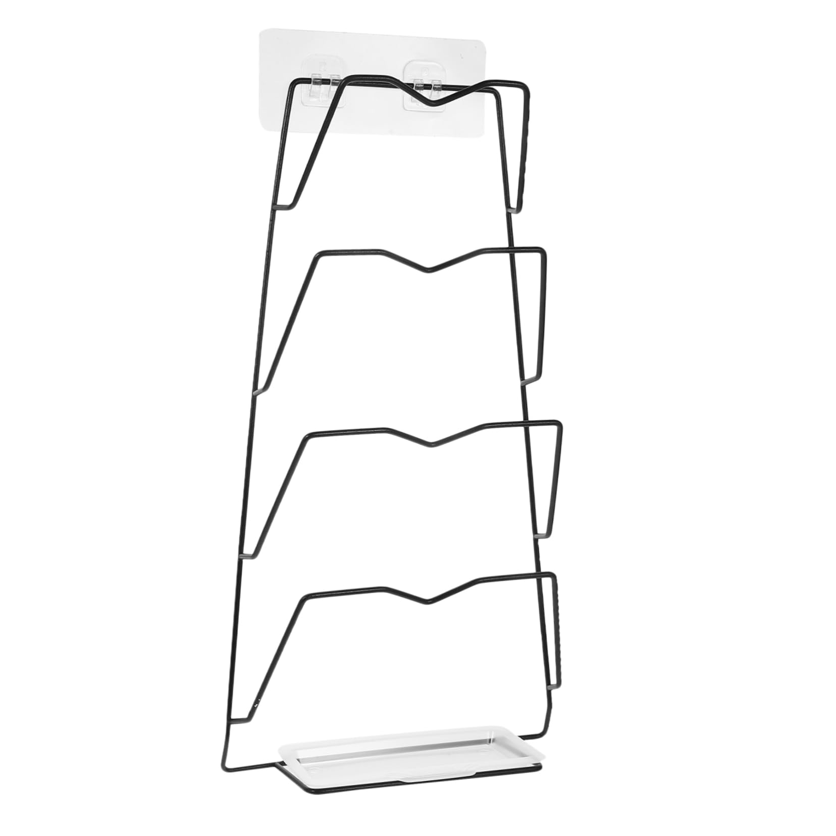 Eisen Wandmontierter Topfdeckelhalter Schwarz, mit Silikon