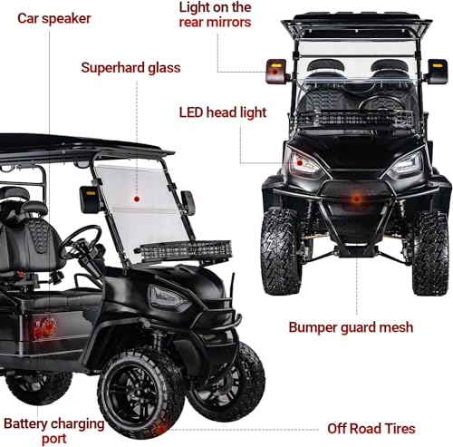 StandbyMe Golf Cart, Powerful 5000-Watt Electric Motor 4 seat Electric Golf Cart, Built in 48V Battery Golf Utility Buggy, Suitable for Golf, Hunting, Scenic Spots, Hotels, Beaches, Schools and Farms