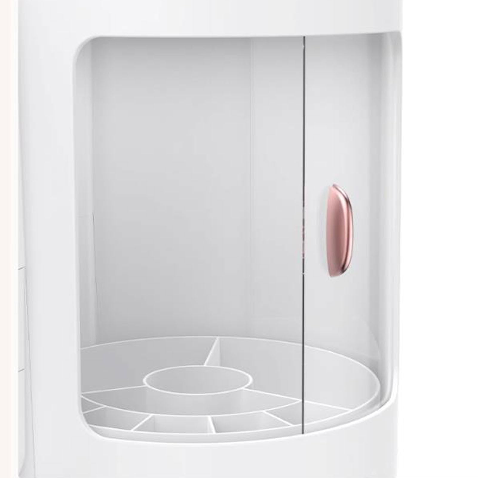 Scatola portaoggetti per Cosmetici, Organizer Girevole per Trucco, Organizer Girevole per la Cura della Pelle con Specchio e 2 cassetti, espositore per Cosmetici con Vassoio per profumi e Porta Rosse