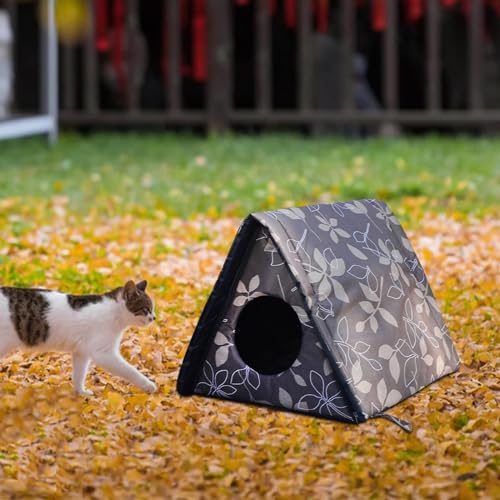 Maison d'extérieur pour chat pliable : abri grotte chiot marron - 8