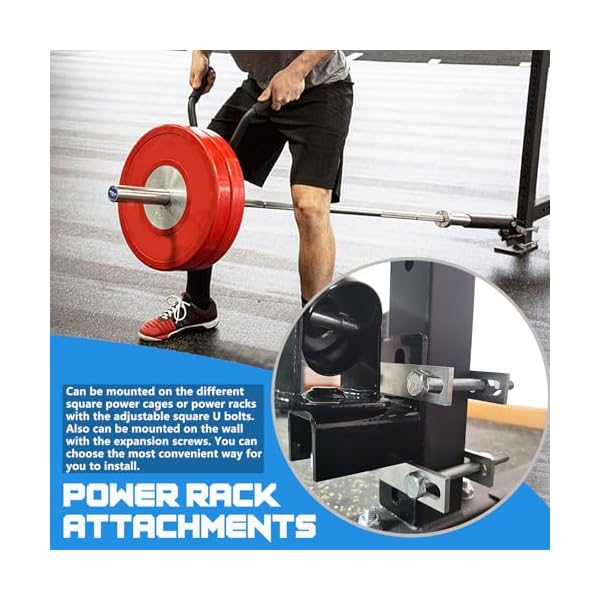 BLUSLM T Bar Row Platform Landmine Attachments for Squate Rack or Wall Mount Fits 2-inch Barbell, Landmine Base Gym Equipment, Power Cage Landmine for Almost of Power Rack - Image 4