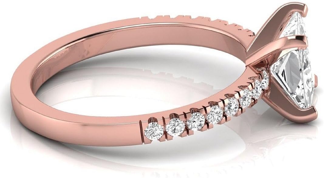 2.40 Carat IGI Certified Princess Lab Grown Diamond (2 Ct, E, VS1) 14K Gold Engagement Wedding Anniversary Ring for Womens