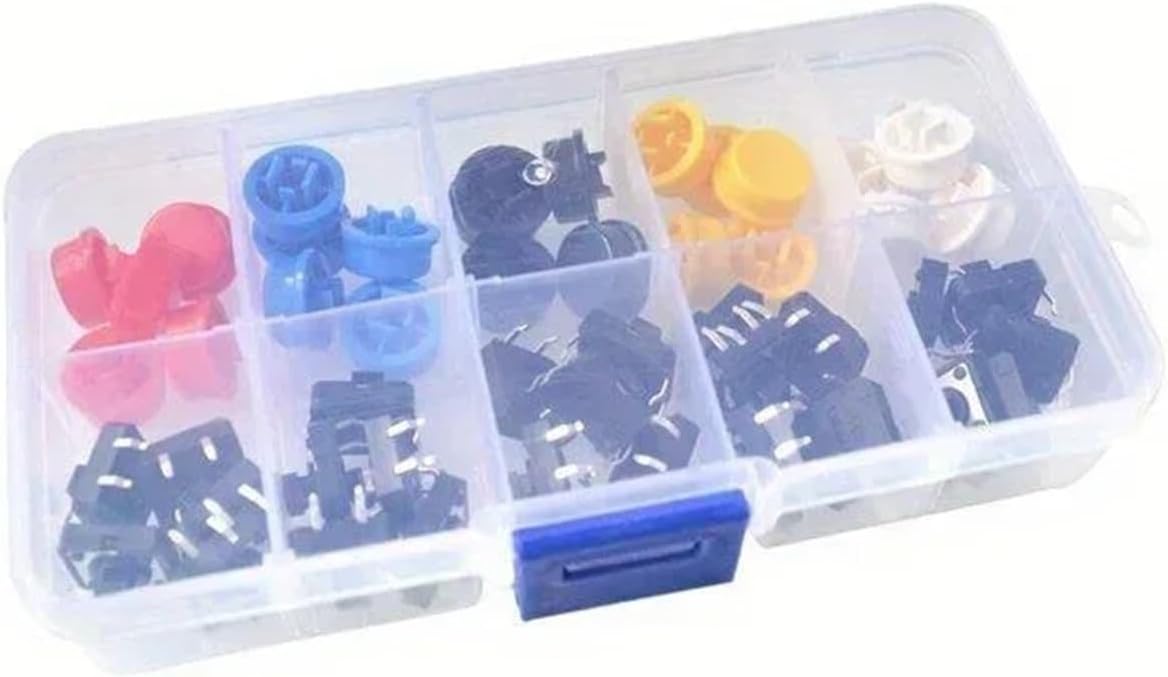 25 Sets Light Touch Switches A24 Circular Button Caps 12 * 12 * 7.3MM Switch Button Circular Kit Electronic Component DIP