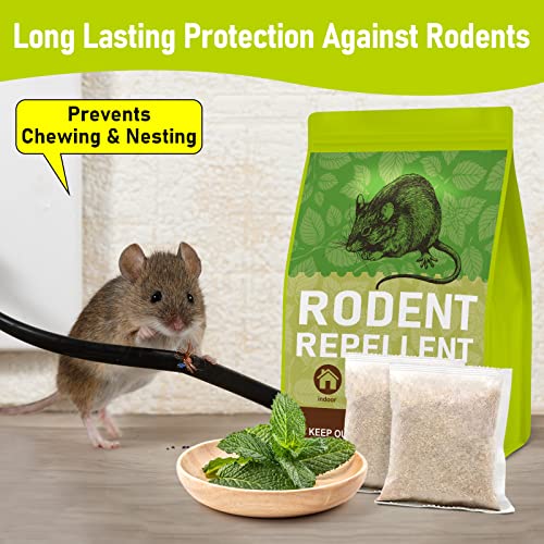 Dark Master 12 Packs Mouse Repellent Pouches, Peppermint 0Il To Repel Mice And Rats,Agreeable Smell And Environmentally Friendly Rodent Repellent For House Indoor, Car Engines, Camper And Home #TOP5