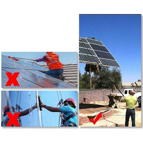 Cepillo telescópico de limpieza de ventanas con dispensador de jabón, extensible para alto alcance, ideal para paneles solares, patios, techos y invernaderos