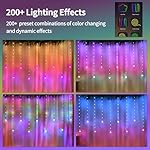 Color Changing Wishing Ball Curtain Lights, 9.8 x 3.3 FT RGB LED Fairy Light with Remote App Control, Music Sync Window Backdrop Wall Hanging Lights for Bedroom Party Halloween Christmas Decoration - Image 3