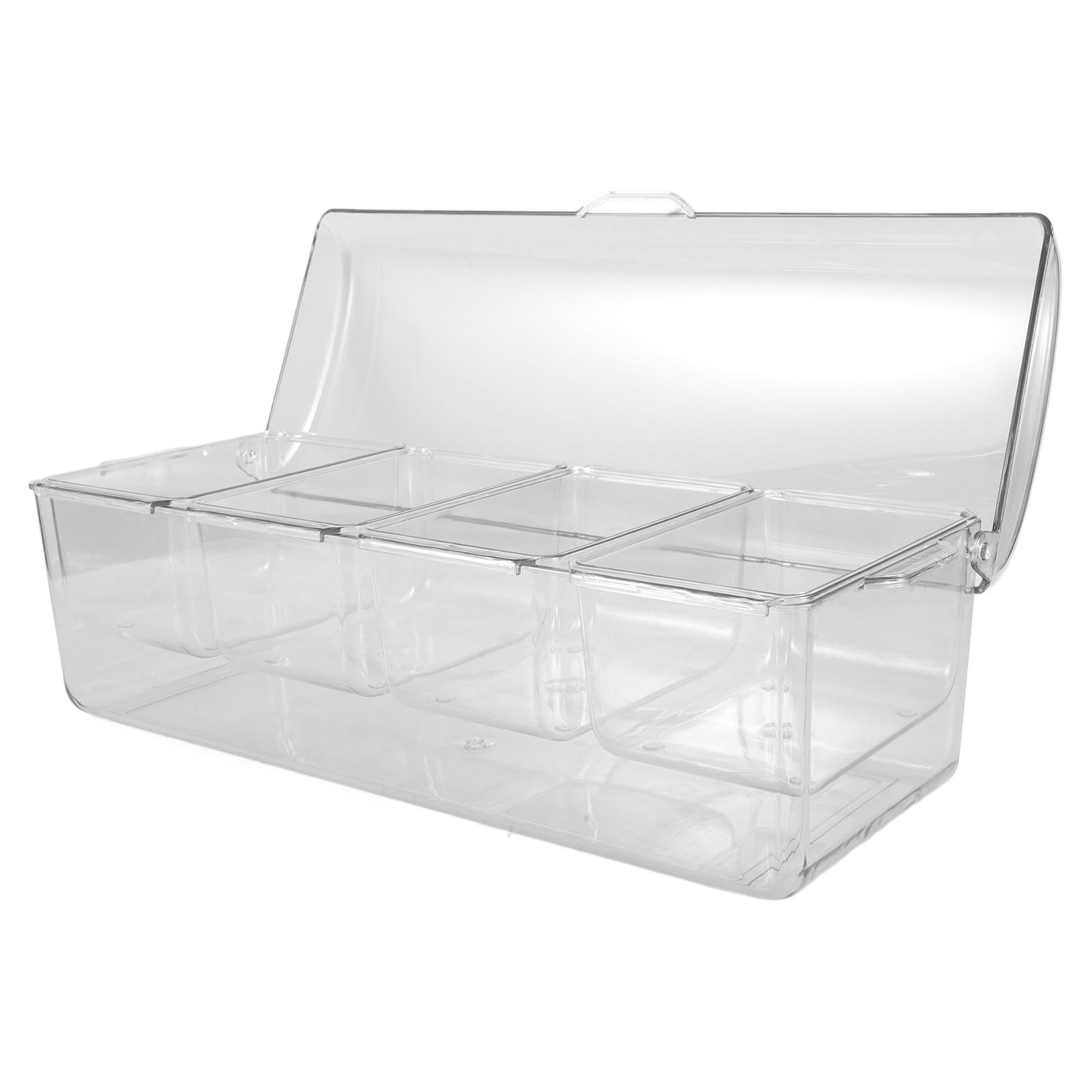 Plateau à Salade Portable en Plastique avec 4 Compartiments Séparés pour Conservation au Réfrigérateur, pour Pique-niques et Usage Quotidien la Maison