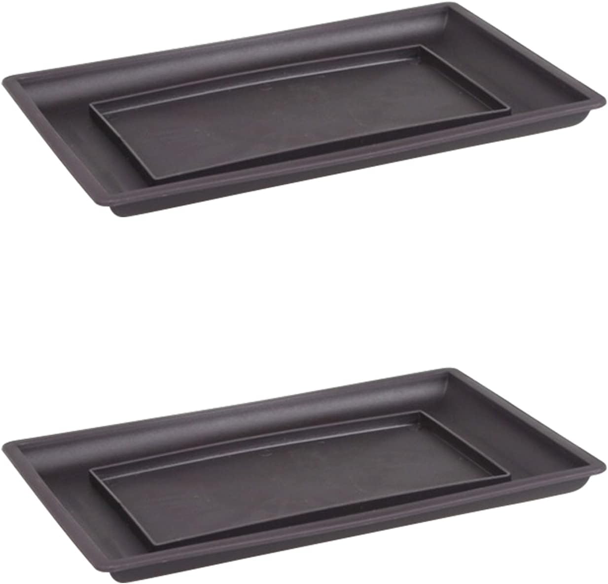 NA 2 Pcs Bonsai Plastic Flower Pot Water Drip Trays Rectangle Trays for