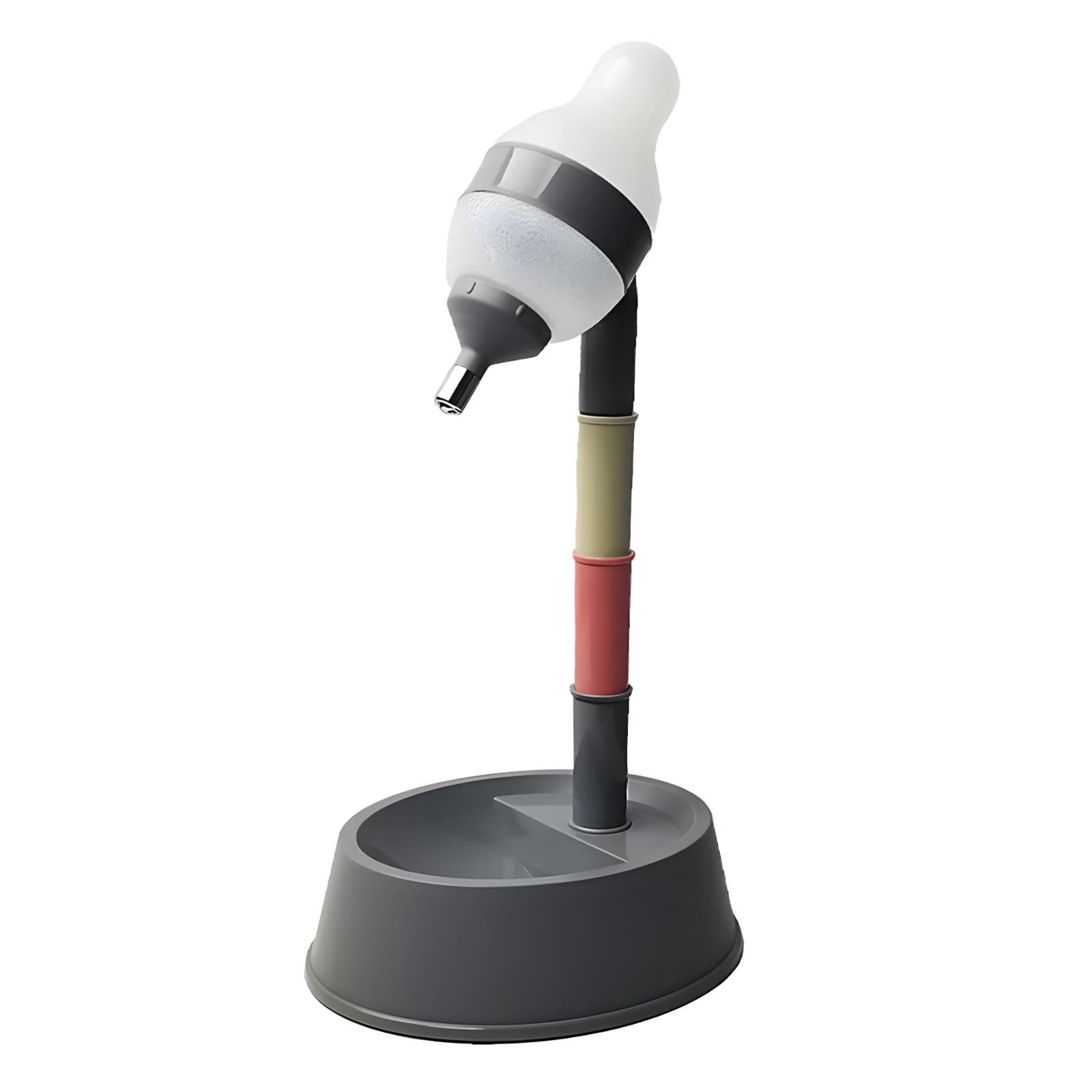 Hotumn Pet Standing Water Dispenser Splash-Proof Cat Dog Standing Drinking Bowl Height Adjustable with Detachable Pole Automatically Feeding Water Anti-Spill for Puppy Dog Cat and Small Pet (Grey)