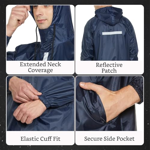 Image of Amazon Brand - Solimo Men's Polyester Water Resistant Casual Style Rain Coat