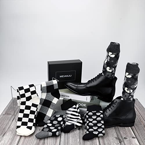 Mens Dress Socks, 6 Pairs Gift Box Crew Cotton Work Argyle Socks for Men Size 9-124