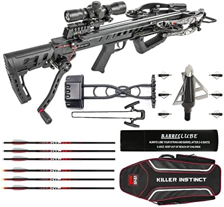 Killer Instinct Fatal-X Crossbow with Dead Silent Crank Bundle with Crossbow Case, Crossbow Bolt (3-Pack) and Hunting Broadheads (4 Items) Killer Instinct Fatal-X Crossbow with Dead Silent Crank Bundle with Crossbow Case, Crossbow Bolt (3-Pack) and Hunting Broadheads (4 Items)