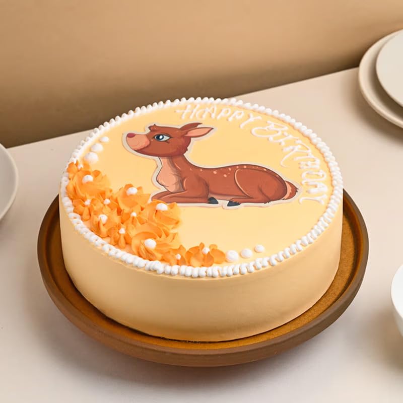 FlowerAura Delicious Birthday Special Adorable Deer Theme Kids Cake For Son, Daughter, Nephew, Niece, Grandson, Granddaughter & Kids Birthday Party (Same Day Delivery) (1Kg)-image-44