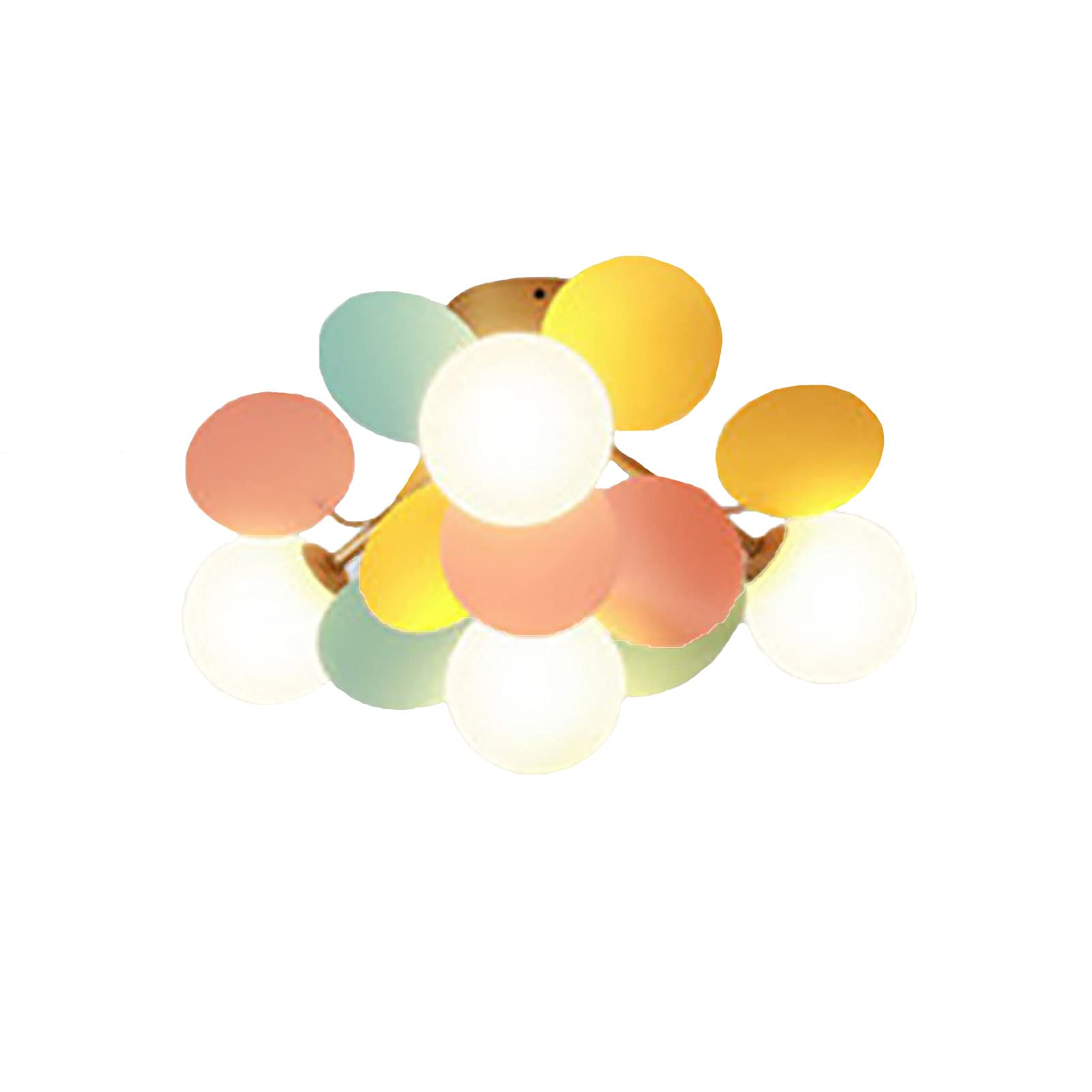 SYAXVOM Modern Chandelier,Mid Century 8-hts Chandelier with White Globe Glass Shade Creative Art Decor Ceiling ht Fixture for Living Room-Gold and Color 47x28cm(19x11inch)