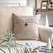 Phantoscope Decorative Texture Linen with Button Throw Pillow Covers (Beige)
