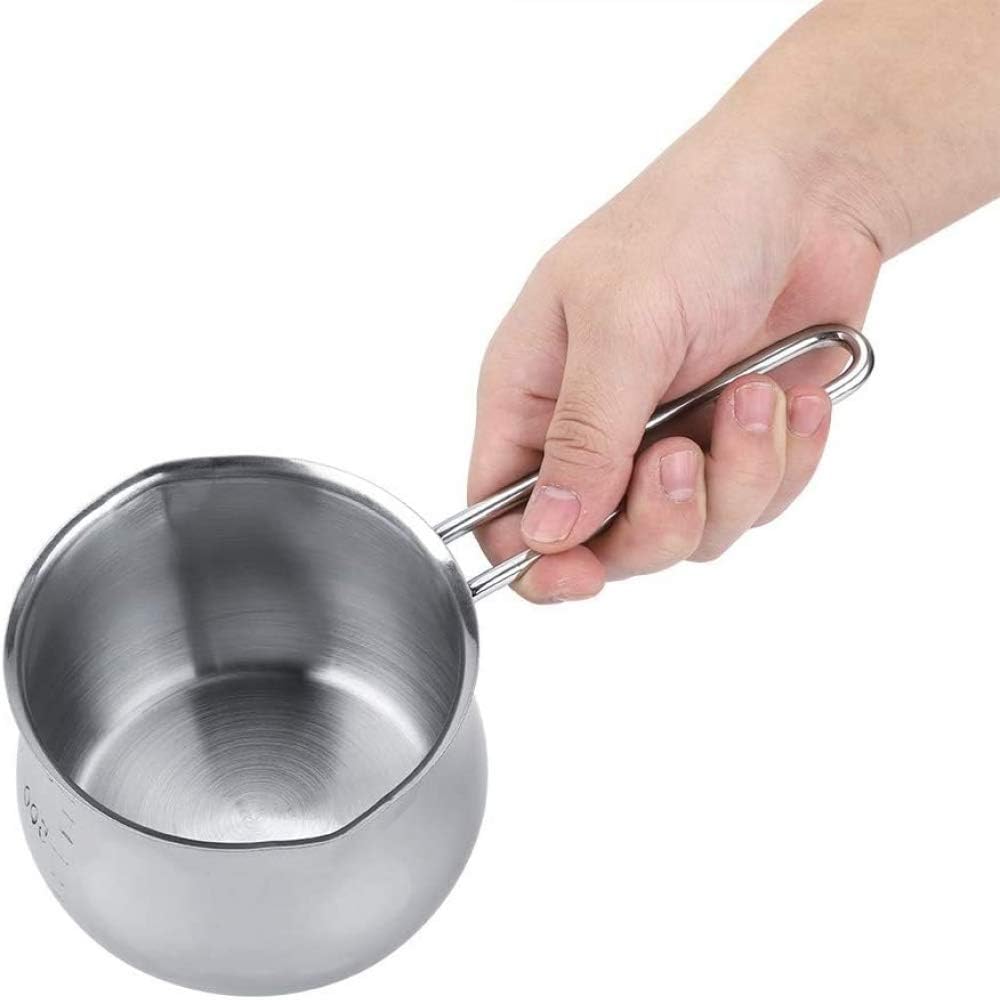 qiuqiu Milk Pot - Butter Pot, Stainless Steel Milk Pot for Melting Chocolate Cheese Cooking 800 ML