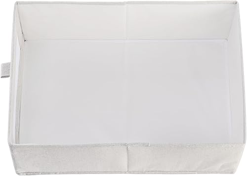 Miniatura 5 de Coloch Paquete de 6 contenedores de almacenamiento de lino con ventana transparente, caja de almacenamiento plegable para armario, organizador de