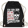 Shirtracer – Turnbeutel Rucksack – Halloween Kostüm Outfit – Mit mir stirbst du später Sanitäter – weiß