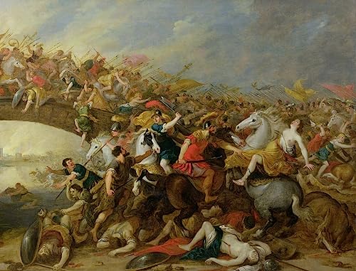 Cuadro sobre lienzo La batalla entre las amazonas de Pauwel Casteels decoración hogar 60x90cm