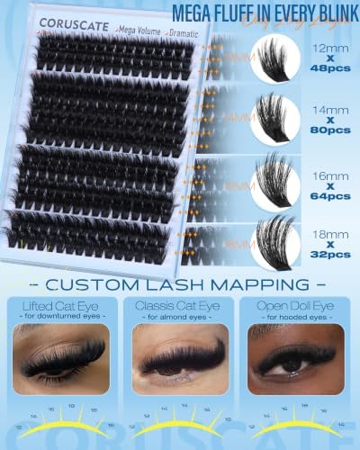 CORUSCATE Lash Clusters 300D Eyelash Clusters D Curl Mega Volume - 5