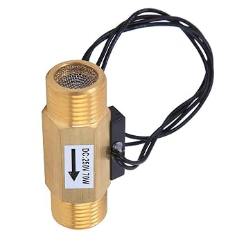 Water Flow Meter, 1/2 Inch Brass Water Flow Sensor Switch, Industrial Electromagnetic Flow Meter, for Industrial Automation, Mechanical Equipment, Air Compression, Refrigeration, Heating, Ventilation