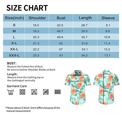 80S 90S Shirts For Men Hawaiian Shirt Short Sleeves Printed Button Down Summer Beach Disco Shirt-9-S #TOP6