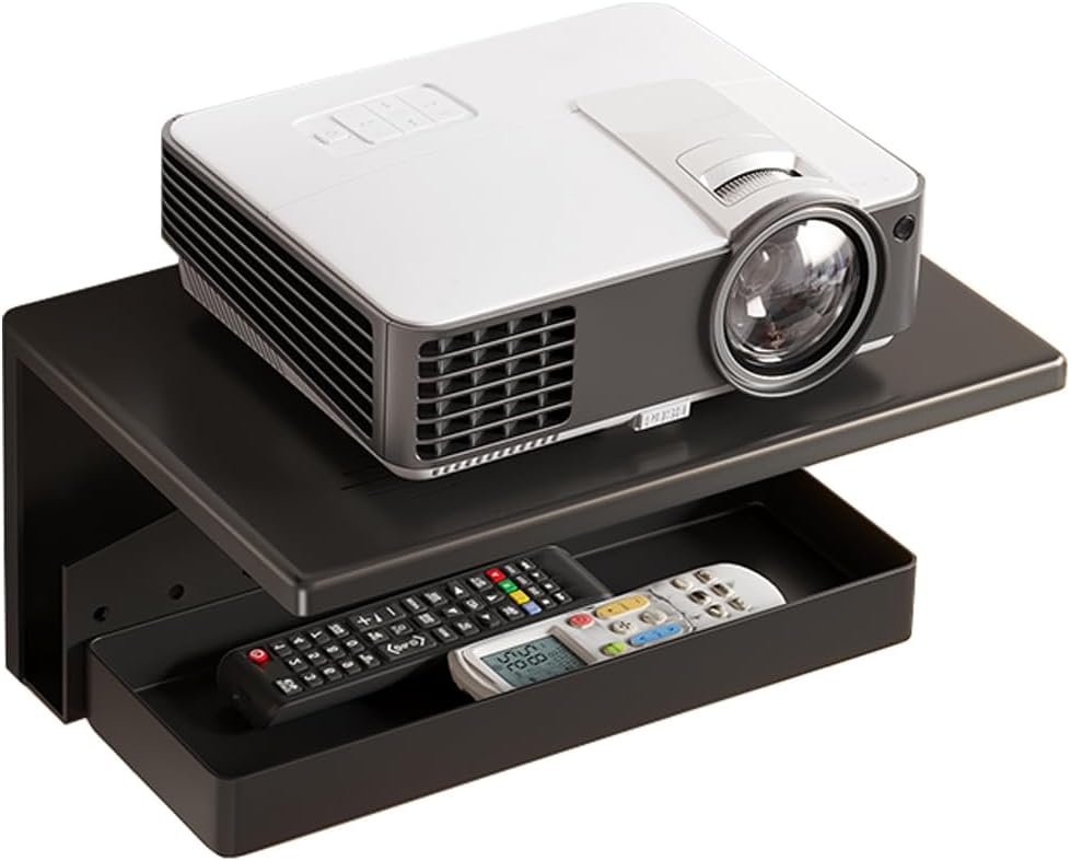 Hggzeg Projector Floating Shelf, Wifi Router Storage Box, WallMounted