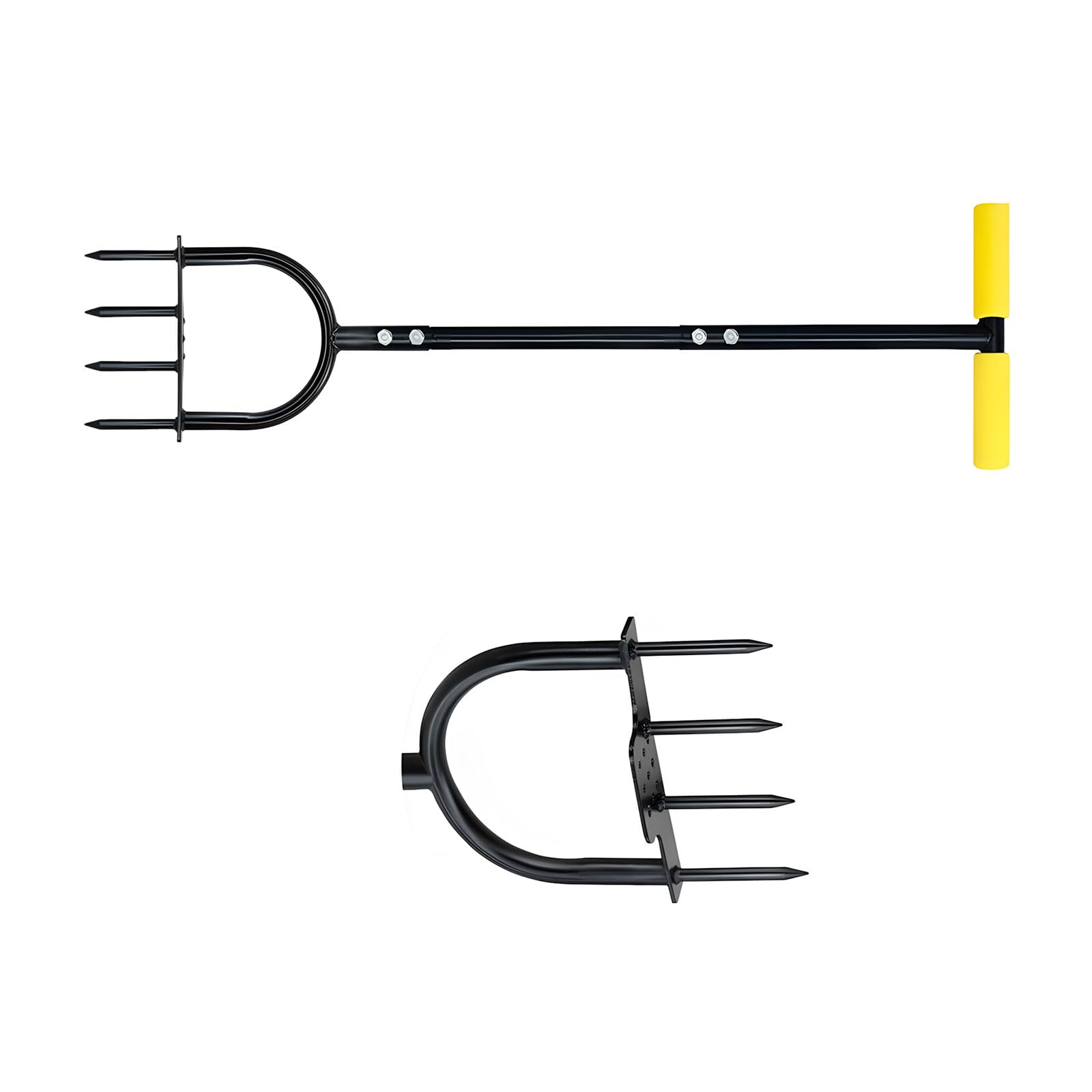 Hdoytxxm Professional 4 Prong Soil Loosening Tool Built From Sturdy Carbon Steel For Gardening Enthusiasts Permanent Garden Hand Tool