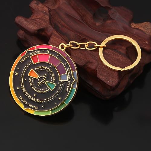 FunBoat Color Wheel Keychain - Creative Spinning Color Wheel Charm - Aesthetic Arts Gifts for Artists