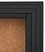Displays2go Enclosed Cork Board, Sliding Glass Door, 4 x 3 Foot, Locking Bulletin Board for Wall (CBSD43BK)