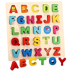 Humerry Wooden Alphabet Puzzle for Toddlers, Chunky ABC Puzzles Board Educational Toys for Kids, Preschool Learning…
