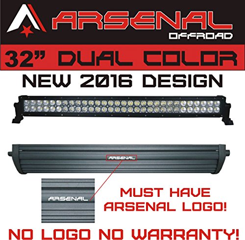 #1 32" Dual Color Amber-White Wireless Remote Control Arsenal Led Light Bar Mega Watt Dual Color Led's 180W 18,000Lm Off Road Rzr Xp1000 Turbo Xp4 Xp900 Utv Raptor Bumper Rock #TOP2