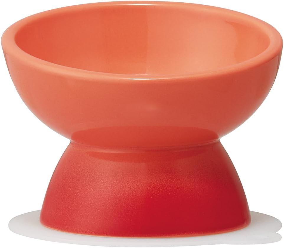 Skater CHOB4 Cat Tableware, Ceramic, Pet Food Container with Mat, Orange