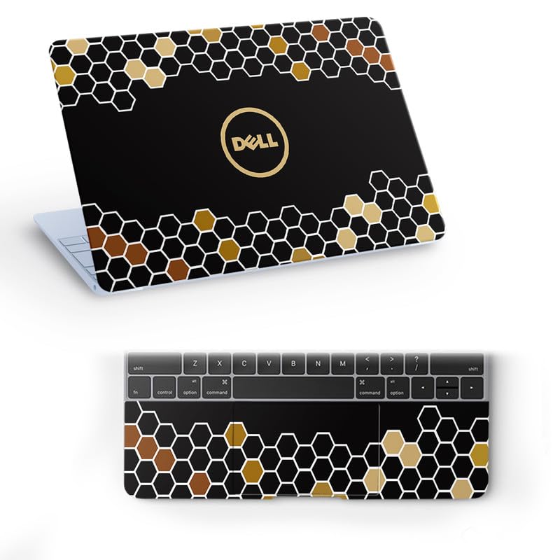 Image of Galaxsia DL370 Top+Wrist Pad Vinyl Laptop Skin /Sticker /Cover for 14 Inches Laptops Laminated-Removable-HD Quality Compatible for Dell (13.8x9.6 Inches)