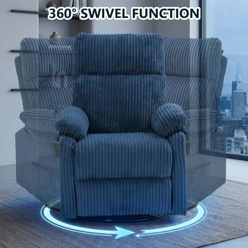Sillón reclinable giratorio azul de cuerpo único miniatura 3