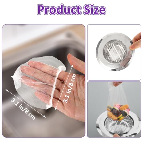 200 Stück Sink Filter Küchenspüle Sieb Einweg Sieb Für Spülbecken Müllbeutel Küchenspüle Sieb Tasche Filtertüten Für Küchenspüle Spülbecken Siebfilter Netzbeutel Elastische Filterbeutel Spülbecken