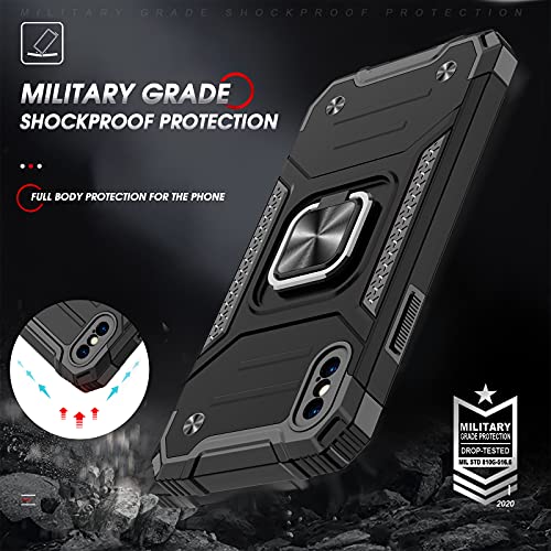 LeYi for iPhone X Case: iPhone Xs Case, iPhone X Case with 2 Pack Tempered Glass Screen Protector, Magnet Kickstand Military Grade Protective Hard Phone Cover for iPhone X/Xs, Black by LeYi - Image 7
