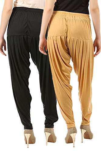 Image of Buy That Trendz Womens Patiala Pants Combo Pack of 2 Viscose Dhoti Patiyala Salwar Harem Bottoms Pants